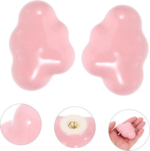 2pcs Cloud Shaped Ceramic Drawer Knobs Decorative Pulls for Boy Girl's Wardrobe Cabinets and Jewelry Boxes Vintage for Boys and Girls to Use Charming Design for Boys and Girls in Kuwait