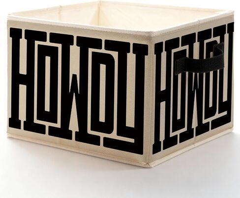 Neutral Howdy Western Storage Bins Box, Toybox for Girls Boys, Beige and Brown Rustic Western Foldable Baskets Organizer with Handles for Bedroom Bathroom Home Clothes Toys Books in Kuwait