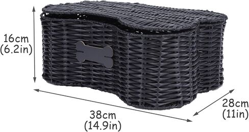 Morezi Dog toy basket bin box with lid bone shape designed personalized great for organizing chew toys leashes clothing in living room area for pet dogs cats breeds in Kuwait