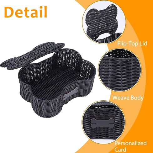 Morezi Dog toy basket bin box with lid bone shape designed personalized great for organizing chew toys leashes clothing in living room area for pet dogs cats breeds in Kuwait