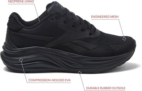 Reebok Futura Dash Running Shoes for Women, Black/Black/Black, 9.5 Wide in Kuwait