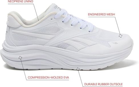 Reebok Futura Dash Running Shoes for Women, White/Metallic Silver, 10 Medium in Kuwait