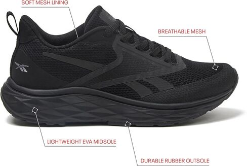 Reebok Aniwa Running Shoes for Women, Black/Black/Black, 6.5 Medium in Kuwait