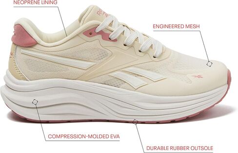 Reebok Futura Dash Running Shoes for Women, Aged Beige/Gentle Pink/Chalk, 8.5 Medium in Kuwait