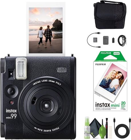 FUJIFILM INSTAX Mini 99 Instant Camera 20-Sheet Bag Bundle | For Parties, Events & Instant Photos | Includes Cleaning Kit in Kuwait