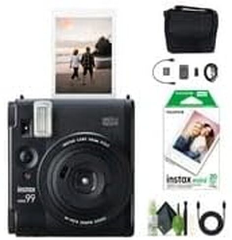 FUJIFILM INSTAX Mini 99 Instant Camera 20-Sheet Bag Bundle | For Parties, Events & Instant Photos | Includes Cleaning Kit in Kuwait