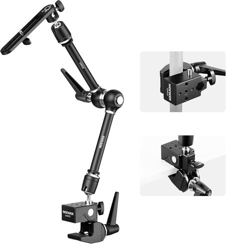 NEEWER Super Clamp with 5/8" Stud, Spring Lock, 2.4"/6cm Jaw Grip Heavy Duty Crab Pole Clamp for Round Pipe Flat Surface, for Photography Studio Camera & Lighting Mounting, Max Load 33lb/15kg, UA017 in Kuwait