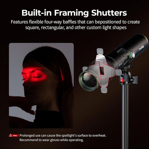 SmallRig SP Air Spotlight, 36° Optical Projection Lens, 4X Brightness, Built-in Framing Shutters, a GOBO Holder & 10 Metal Gobos, Snoot Photography Attachment Only for RF 10C/20C Flashlight - 6376 in Kuwait