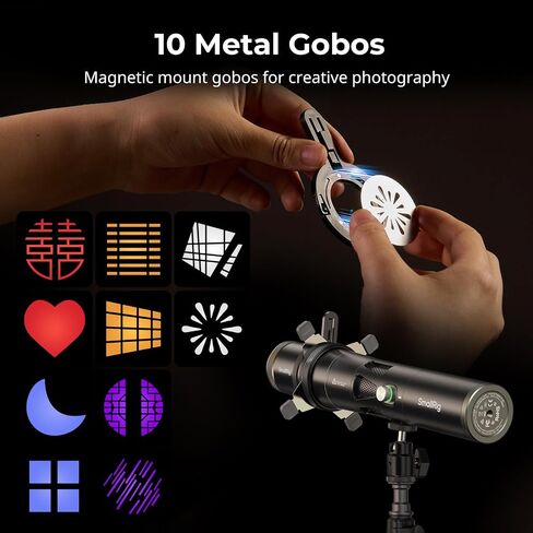 SmallRig SP Air Spotlight, 36° Optical Projection Lens, 4X Brightness, Built-in Framing Shutters, a GOBO Holder & 10 Metal Gobos, Snoot Photography Attachment Only for RF 10C/20C Flashlight - 6376 in Kuwait