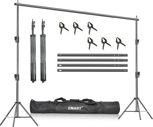 EMART Heavy Duty Backdrop Stand, 7 x 10ft Adjustable Background Support System Kit with Carry Bag for Photography in Saudi Arabia