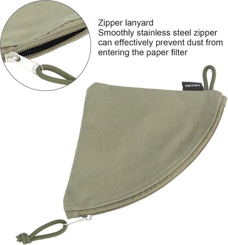 Canvas Coffee Filter Holder, Reusable Storage Bag with 9.4x6.7in Size for Camping Picnic Travel in Kuwait
