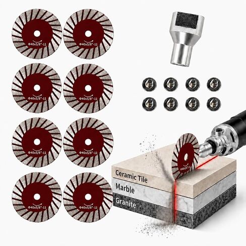1.57" Professional Mini Diamond Saw Blades Set,Precision Cutting Disc for Angle Grinder Stone Concrete Tile Marble Granite Masonry Rock Porcelain Dry Wet Carving Engraving (5, 40mm) in Kuwait