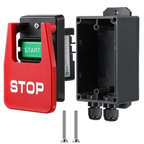 Dreyoo 1 Set 120/230V Single Phase On/Off Switch for Table Saw, Woodworking | 120V/230V paddle switch, Emergency STOP Paddle, Waterproof ABS Housing, Safety Lock Design, Wide Power Tool Compatibility in Kuwait