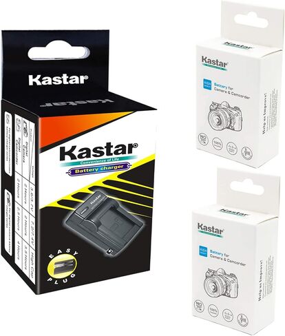 Kastar Battery 2 Pack + Charger for IA-BP105R and Samsung HMX-F80 HMX-F90 HMX-F800 HMX-F900 SMX-F50 SMX-F53 SMX-F54 SMX-F500 SMX-F501 SMX-F530 SMX-F70 SMX-F700 HMX-H300 H303 H304 H305 HMX-H320 in Kuwait