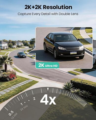 LIWAN 4G LTE Cellular Security Camera, Dual Lens, No WiFi Needed | Off-Grid Solar Cam Wireless Outdoor, 360° PTZ & Fixed Dual Views, 2K Vision, PIR Detection, IP66, Built-in SIM Card in Kuwait