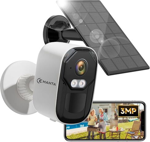 2K Solar Security Cameras Wireless Outdoor,Free Cloud Storage | 2.4G/5G WiFi, AI Motion Detection with Spotlight,Color Night Vision, 2-Way Audio, Weatherproof, Cloud/SD Storage in Kuwait