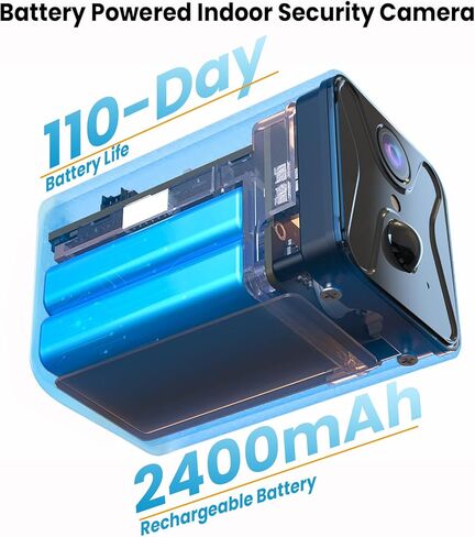 4K Spy Camera WIFI Security Cameras Indoor, 2,800 mAh battery capacity | Camera for Home Security, AI Motion Detection,Hidden Camera Night Vision and Cloud/SD Storage in Kuwait