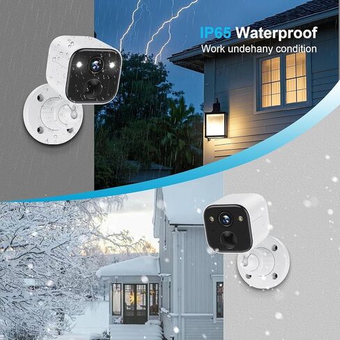 Wireless Outdoor Security Camera, Battery Powered WiFi Camera with 2K Color Night Vision, AI Motion Detection, 2-Way Audio, Spotlight, Siren, IP65 Waterproof, Cloud/SD Storage in Kuwait