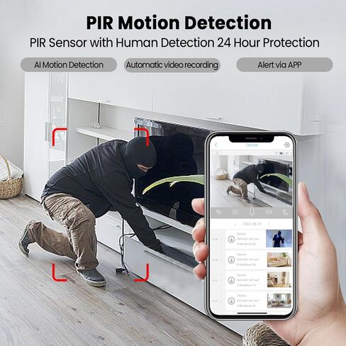 4K Spy Camera WIFI Security Cameras Indoor, 2,800 mAh battery capacity | Camera for Home Security, AI Motion Detection,Hidden Camera Night Vision and Cloud/SD Storage in Kuwait