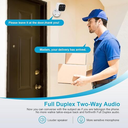 Wireless Outdoor Security Camera, Battery Powered WiFi Camera with 2K Color Night Vision, AI Motion Detection, 2-Way Audio, Spotlight, Siren, IP65 Waterproof, Cloud/SD Storage in Kuwait