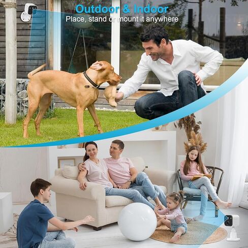 Wireless Outdoor Security Camera, Battery Powered WiFi Camera with 2K Color Night Vision, AI Motion Detection, 2-Way Audio, Spotlight, Siren, IP65 Waterproof, Cloud/SD Storage in Kuwait