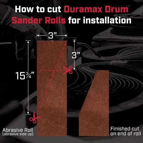 Drum Sander Sandpaper Roll 3" X 25 Yards Premium Aluminum Oxide Cloth Backed (80 Grit) in Kuwait