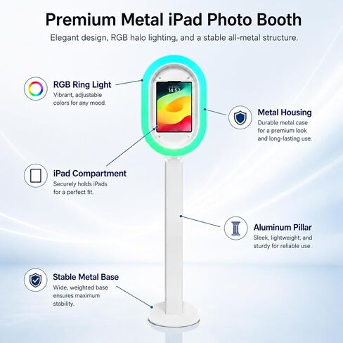 Portable Selfie Photo Booth Compatible with 10.9-13" iPad for All Parties | Full aluminum construction， Prompt After-Sales， Angle Adjustable in Kuwait