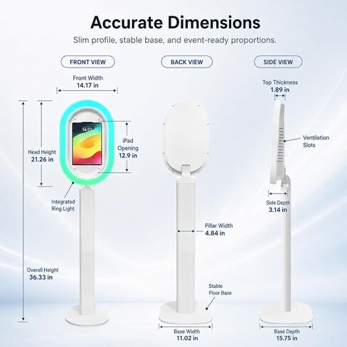 Portable Selfie Photo Booth Compatible with 10.9-13" iPad for All Parties | Full aluminum construction， Prompt After-Sales， Angle Adjustable in Kuwait