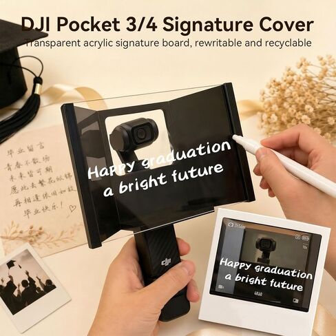 Acrylic Signature Shooting Plate for DJI Osmo Pocket 3 & 4 | Reusable & Writable, Tool-Free Installation, Compact & Portable, Full-Scene Vlogging, Content Creation in Kuwait