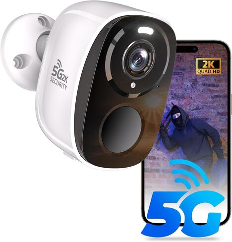 4Pack 5G/2.4G WiFi Security Cameras, 2K Security Cameras Wireless Outdoor Battery Powered with AI Motion Detection Siren Alarm, Color Night Vision, 2-Way Talk, IP65 Waterproof, Works w/Alexa, Cloud/SD | WiFi Security Cameras with AI Motion Detection, Sire in Kuwait