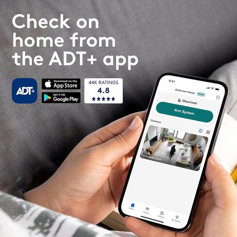 ADT Blu Indoor Camera, 2K Home Security Camera with Smart Detection, Two-Way Audio, Night Vision, Physical Privacy Cover - Compatible with ADT Blu Systems, Subscription Required in Kuwait