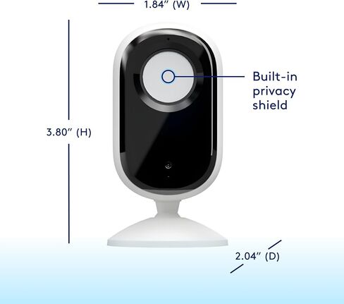 ADT Blu Indoor Camera, 2K Home Security Camera with Smart Detection, Two-Way Audio, Night Vision, Physical Privacy Cover - Compatible with ADT Blu Systems, Subscription Required in Kuwait