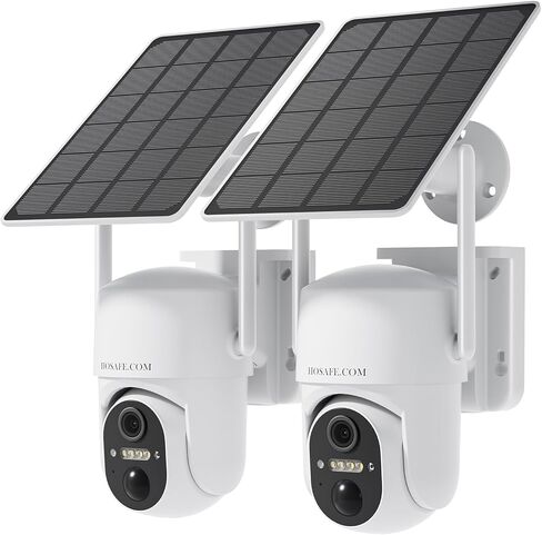 HOSAFE.COM Security Cameras Wireless Outdoor, 2K HD Color Night Vision | Free Cloud Storage, WIFI Cameras for Home Security, Solar Powered, 360 Camera with PTZ, PIR Sensor in Kuwait