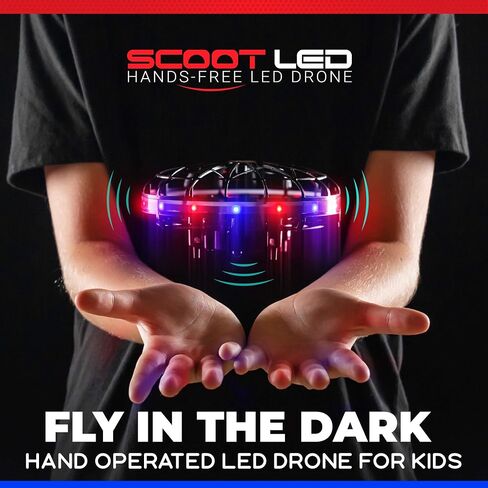 Force1 Scoot LED Hand Operated Drone for Kids or Adults - Hands Free Motion Sensor Mini Drones, Easy Indoor Flying Orb Ball Small UFO Toy for Boys and Girls (Red/Blue) in Saudi Arabia