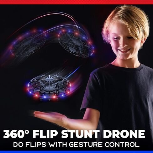 Force1 Scoot LED Hand Operated Drone for Kids or Adults - Hands Free Motion Sensor Mini Drones, Easy Indoor Flying Orb Ball Small UFO Toy for Boys and Girls (Red/Blue) in Saudi Arabia