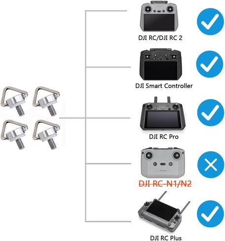 iMusk 4 pcs Air 3S/Mini 5 Pro Neck Lanyard Eye Hook Screws Foldable Stainless Steel Strap Buckle Screws for DJI RC 2 and DJI RC Pro Remote Controller Accessories in Kuwait