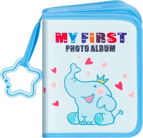 My First Baby Photo Album, 21 4x6 Photos, Soft Cloth, Blue | Star Hook, Business Cards, Label Stickers, Children's Mirror, for Baby Showers Picture, and Family Travel Memories in Kuwait