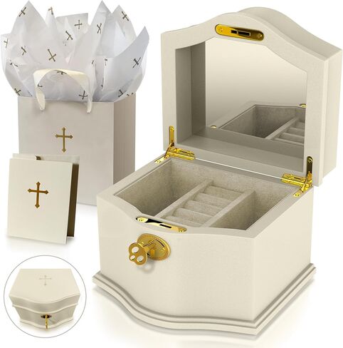 Sophia Box by The, Luxury Baptism Gifts for Girl, Christian Jewelry Box for Christening or Dedication, First Communion Gifts for Girl, Sentimental Keepsake Box in Kuwait
