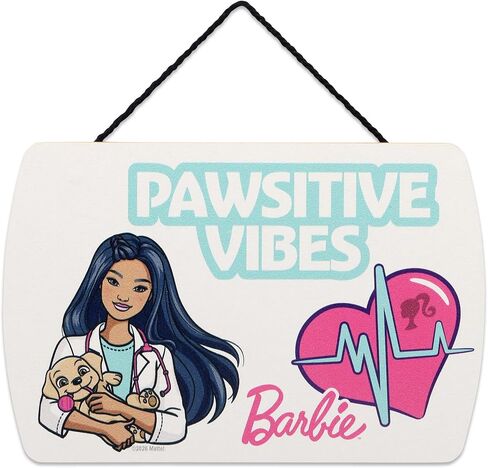 Mattel Barbie Dreamhouse Hanging Wood Wall Decor | Pink Barbie Sign for Kids' Bedroom or Play Room in Kuwait