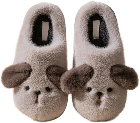 Women's Winter Cotton Slippers Cute Adorable 3D Puppy Slippers House Slippers Plush Lined Slippers Warmth Comfort Slippers Thick Soles Anti-slip Cozy Slippers in Kuwait