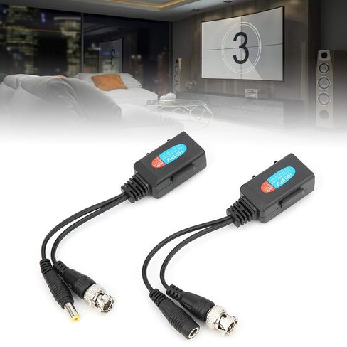 8MP HD Video Balun Transceiver Durable Power + Video for AHD/CVI/TVI/CVBS Cameras TwistPair Transmitter for Security Monitoring ABS Plastic Transceiver Balun in Kuwait