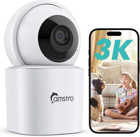 Pet Camera 5MP Indoor Security Camera with Phone App, 360° Pan/Tilt AI Motion Tracking for Dogs/Pets/Baby, 2.4/5GHz WiFi, 2-Way Audio, Night Vision, SD/Cloud Storage, Compatible with Alexa in Kuwait