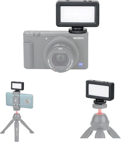 Kiwifotos Mini LED Video Light for Sony ZV-E10 II ZVE10 ZV-1F ZV1F ZV-1 ZV1 | for Canon PowerShot V1 EOS R50V & More Cameras, Flash Attachment Accessories for Vlog Shooting Record, Portable Rechargeable in Kuwait