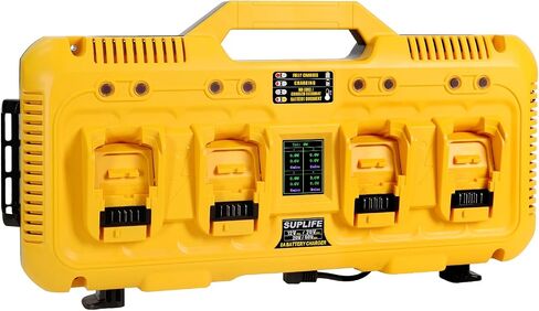 8A 4 Port Fast Battery Charging Station DCB104, Compatible with Dewalt 12v Max, 20v Max and 20v/60v Max Batteries, 8A Output Per Port, Compatible with TOUGHSYSTEM Products, Real-Time Power Display in Kuwait