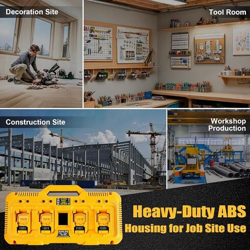 8A 4 Port Fast Battery Charging Station DCB104, Compatible with Dewalt 12v Max, 20v Max and 20v/60v Max Batteries, 8A Output Per Port, Compatible with TOUGHSYSTEM Products, Real-Time Power Display in Kuwait