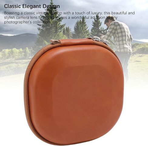 Yctze Camera Lens Filter Case, PU Leather Water Shockproof 5 Pockets Filter Bag, Round Filters Storage Wallet for 112mm Lens Filters in Kuwait