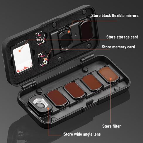 Filter Case, Camera Lens Filter Storage Box for OS MO PO CKET 3, 10 Slots Shock Absorbing Lens Pouch, Travel Protective Cover for Photography Accessories, Ideal in Kuwait