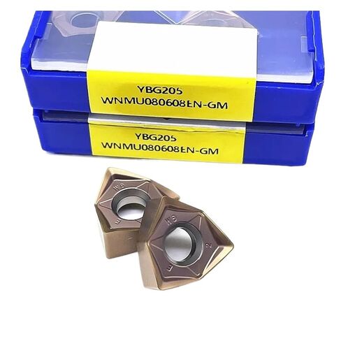 Indexable Lathe Carbide Insert 10pcs WNMU080608-GM YBG202 YBG205 Double-Sided Hexagonal Hard Alloy Turning Tool External(WNMU080608-GM YBG205) in Kuwait