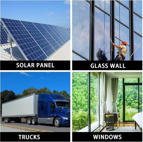 12-36 FT Extendable Solar Panel & Window Cleaner Brush Kit | Adjustable Water Fed Pole for Efficient Outdoor s & Solar Panel Cleaning (24ft/7.2m) in Kuwait