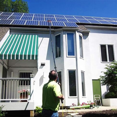 12-36 FT Extendable Solar Panel & Window Cleaner Brush Kit | Adjustable Water Fed Pole for Efficient Outdoor s & Solar Panel Cleaning (24ft/7.2m) in Kuwait